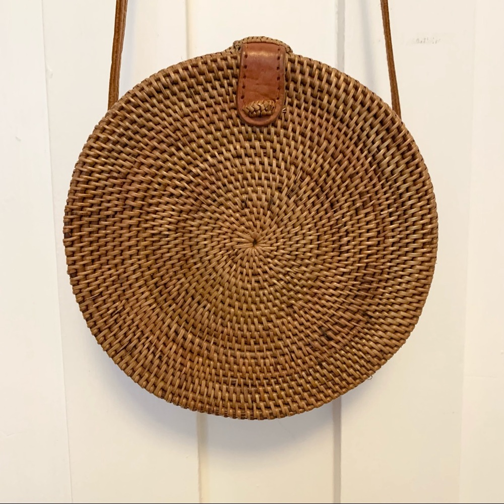 Folk Fortune Natural Ratan Roundie Bag